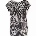 Forever 21 Gray Zebra Graphic Shortsleeved Mini Bodycon Dress Photo 5