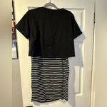 SheIn Women's Maternity Dress Striped Short Sleeve Ruched Bodycon Photo 4