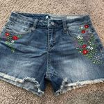 Anthropologie Embroidered Denim Shorts - Blue Photo 0