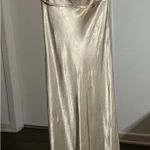 ZARA  Elegant Gold Satin Slip Dress Photo 2