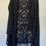 Moss Rose Black Mesh Boho Tassel Kimono One‎ Size Fringe Western Whimsigoth Maxi Photo 0
