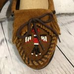 Minnetonka Moccasins Thunderbird Boat Moc Brown beaded size 8.5 Photo 5