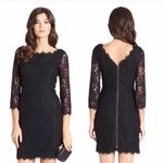 Diane Von Furstenberg DVF Zarita Black Scalloped Lace Scoop Neck Dress Size 8 Medium Photo 1