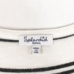 Splendid  Small Top Striped Black White Scoop‎ Neck Long Sleeve Knit Popover 181 Photo 4