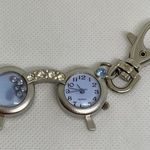 Cute Eyeglasses Sunglasses Clip on Pocket Watch Key Chain Quartz running Photo 0