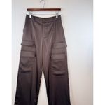 The Noli Shop Womens Pants Brown Milan Satin Cargo Relaxed Full Length Trouser 8 Photo 5