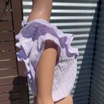 Pull & Bear NWT  Ruffled Top With Elastic Hem in Lilac Photo 4