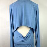 Under Armour UA Women’s Blue Modal Loose Fit Open Back Athletic Top Athleisure M Photo 3