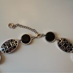 Black and silver elegant necklace and bracelet matching set Photo 3