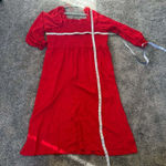 NWOT La Ligne Size‎ 3X Smoked Bodice Midi Dress Red Pockets Square Neck Photo 6