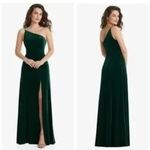 After Six NWT One Shoulder Spaghetti Strap Velvet Maxi Gown Dress 6 Evergreen Photo 9