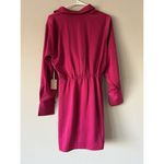 Black Tape Pink Ruched Satin Wrap Dress Size Medium Cocktail Special Occasion Photo 2