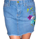 Gap Jeans Embroidered Floral Skirt 2 Photo 0