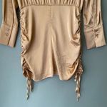 Mable sz S tan silky blouson mini cocktail dress‎ Photo 10