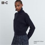 Uniqlo :C Premium Labmswool Half Zip long sleeve sweater navy size L Photo 1