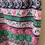 Talbots Petites size 16P colorful floral print shift dress fringe trim Photo 6