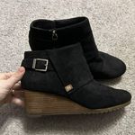 Dr. Scholls Ankle Wedge Booties Sz 11 Black Platform Buckle Comfort Desert Boot Photo 3