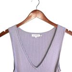 Good American Lilac Ribbed Knit Belted Waist Bodycon Sleeveless Midi Dress Photo 3