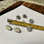 Head Lot Of 4 Clip-on Clip On Earrings - Pretty Variety - Cameo, Rhinestone,  Etc Photo 3