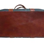 Ralph Lauren Black Watch Plaid Coated Canvas Brown Leather Top Zip Shoulder Bag Photo 8