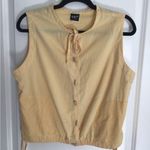 Vintage 90s EZ ON Cropped Vest Women L Yellow Sleeveless Top COTTON Size L Photo 1