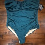 Swimsuits For All NWT Shirred Sweetheart 1pc SWIMSUIT size 22 Mediterranean Photo 6