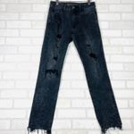 American Eagle Women's Black Wash Distressed Ripped Frayed Hem‎ Jeans 28x30 Size 28 Photo 13
