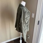 American Eagle  Olive Green Corduroy crop raw hem Jacket Photo 4