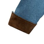 VTG Isabella's Journey Blue Jean Denim Jacket/Coat Faux‎ Suede Long Sleeve S Photo 3