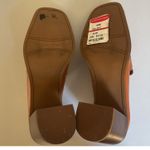 Franco Sarto Tan Leather Block Heel Loafers Women’s Sz 9.5M Classic Penny Heels Photo 8