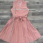Grace Karin  NWT pink pleated sleeveless dress tie belt V-neck size small D50 Photo 6