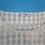Akris Punto  Women’s Scoop Neck 3/4 Sleeve Top Size 6 Cream Sheer Dot Pattern Photo 8