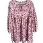 Jack by BB Dakota  size S babydoll puff sleeve peplum chiffon floral top tunic Photo 0