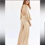 Free People  X Anthropologie Nadia Satin Jumpsuit Gold Photo 2