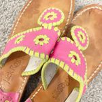 Jack Rogers  Jacks Flat Sandals 8 Fuchsia Pink And Lime Green Womens Preppy Boho Photo 4
