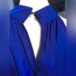 NWOT Royal Blue Woman’s Dress. Light Sleeveless Halter Neck Crepe Midi Dress Photo 3