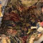 MULTICOLOR FLORAL TAPESTRY JUTE TOTE BAG FLORAL DESIGN CLOTH HANDLES/INTERIOR Tan Photo 5