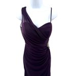 XScape Petite Purple One Shoulder Ruched Embellished Gown Formal Evening Dress 4 Photo 3