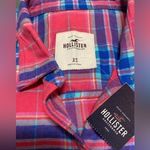 Hollister Size XS Super Cute Pink and Blue Long Sleeve Flannel Photo 1