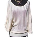 Cache Beige Stretch Accordion Knit Design Adjust Banded Bottom Top New $118 NWT Photo 0