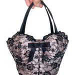 Vintage y2k Bustier Corset pink & Black Lace Handbag purse coquette girl vamp Photo 0