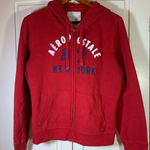 Aeropostale Red Zip Up Hoodie 87 New York Graphic Size XL RUNS SMALL SEE PHOTOS Photo 0