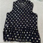 Hello Miss Dot-tle Rocket Navy Blue Polka Dot Top Photo 0