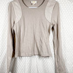 Anthropologie  Maeve‎ Tan Ribbed Long Sleeve Top Photo 0