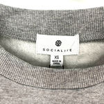 Socialite  size XS‎ New with Tags pullover crop sweatshirt crew neck gray Photo 3
