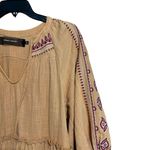 Anthropologie Code x Mode Anthro Midi Dress Small Multicolor Embroidered Boho Tiered Peasant Photo 2