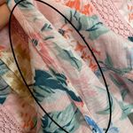 Loft Blouse Garden Lacy Tiered Square Neck Top Pink Floral Short Sleeve Large Photo 8