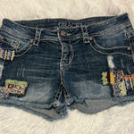 GRACE IN LA   Women's Jean Shorts with Colorful Patchwork Size 27 Photo 0