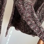 Madewell  Cable Knit Sweater Burgundy Gray Ivory Women's Size‎ M Medium Photo 4
