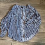 Blue and White Striped Long Sleeve Blouse Size undefined Photo 0